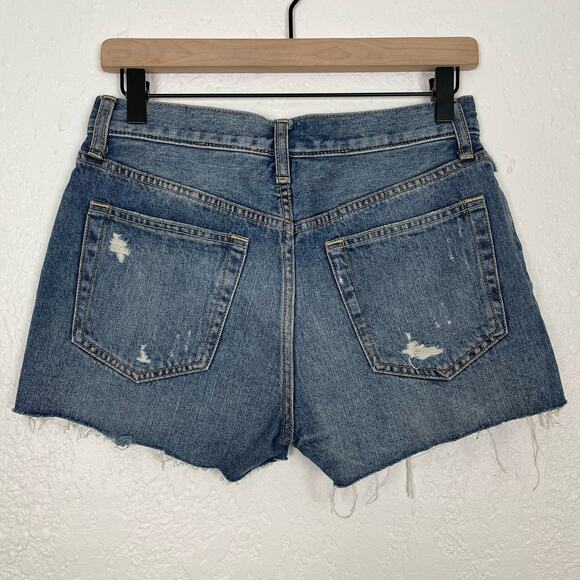 We The Free People Distressed Sofia Denim Shorts Byron Bay NWT Size 27 - Picture 3 of 4